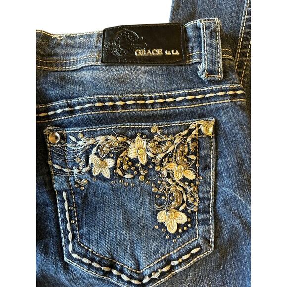 GRACE in LA Denim Women’s Denim Jeans Rhinestone Pocket Details Size 29 - Picture 6 of 9